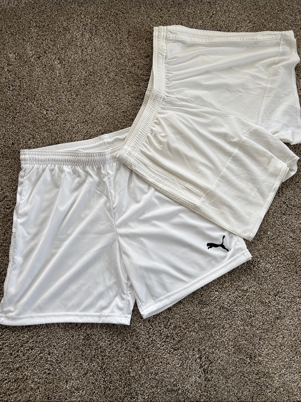 Puma & Adidas white athletic shorts